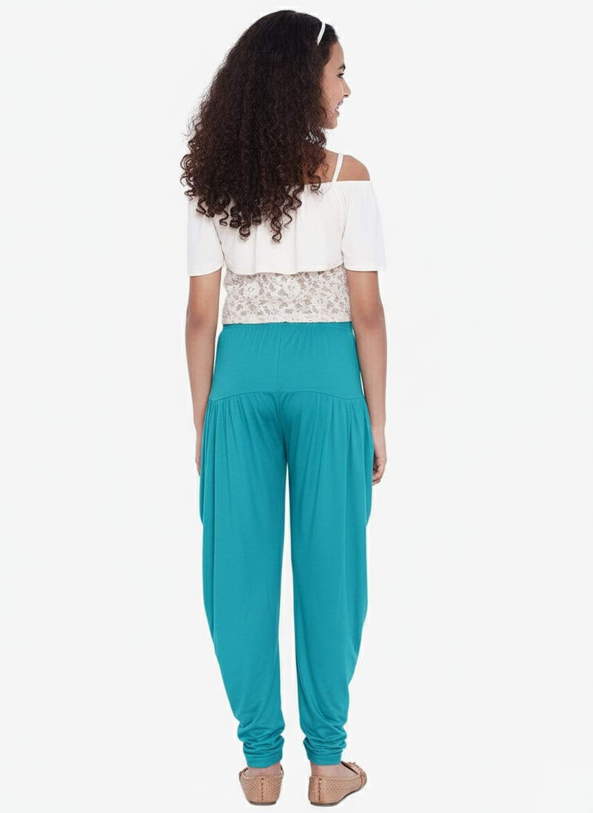 Turquoise Viscose Dhoti Pants