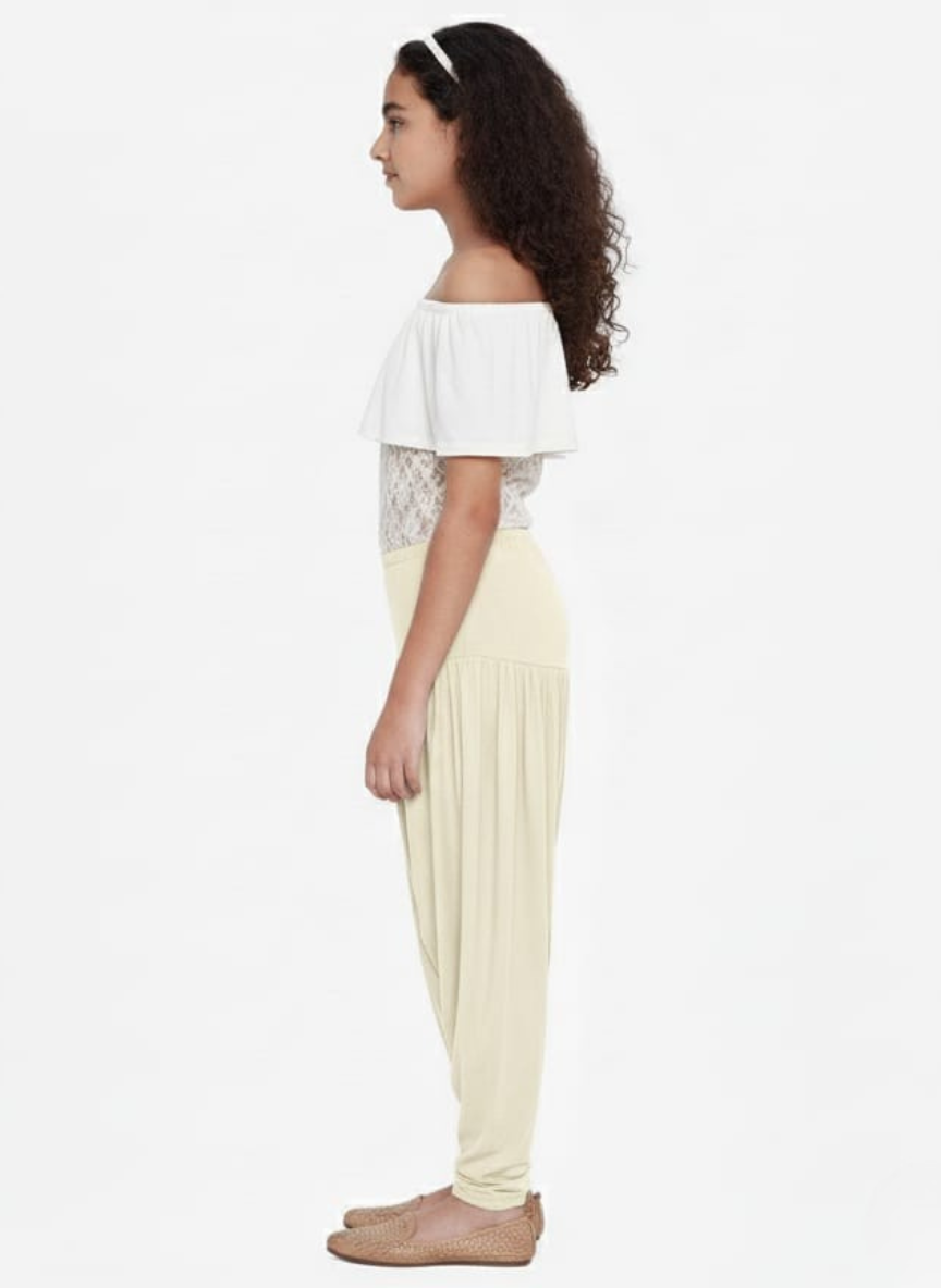 Cream Viscose Dhoti Pants