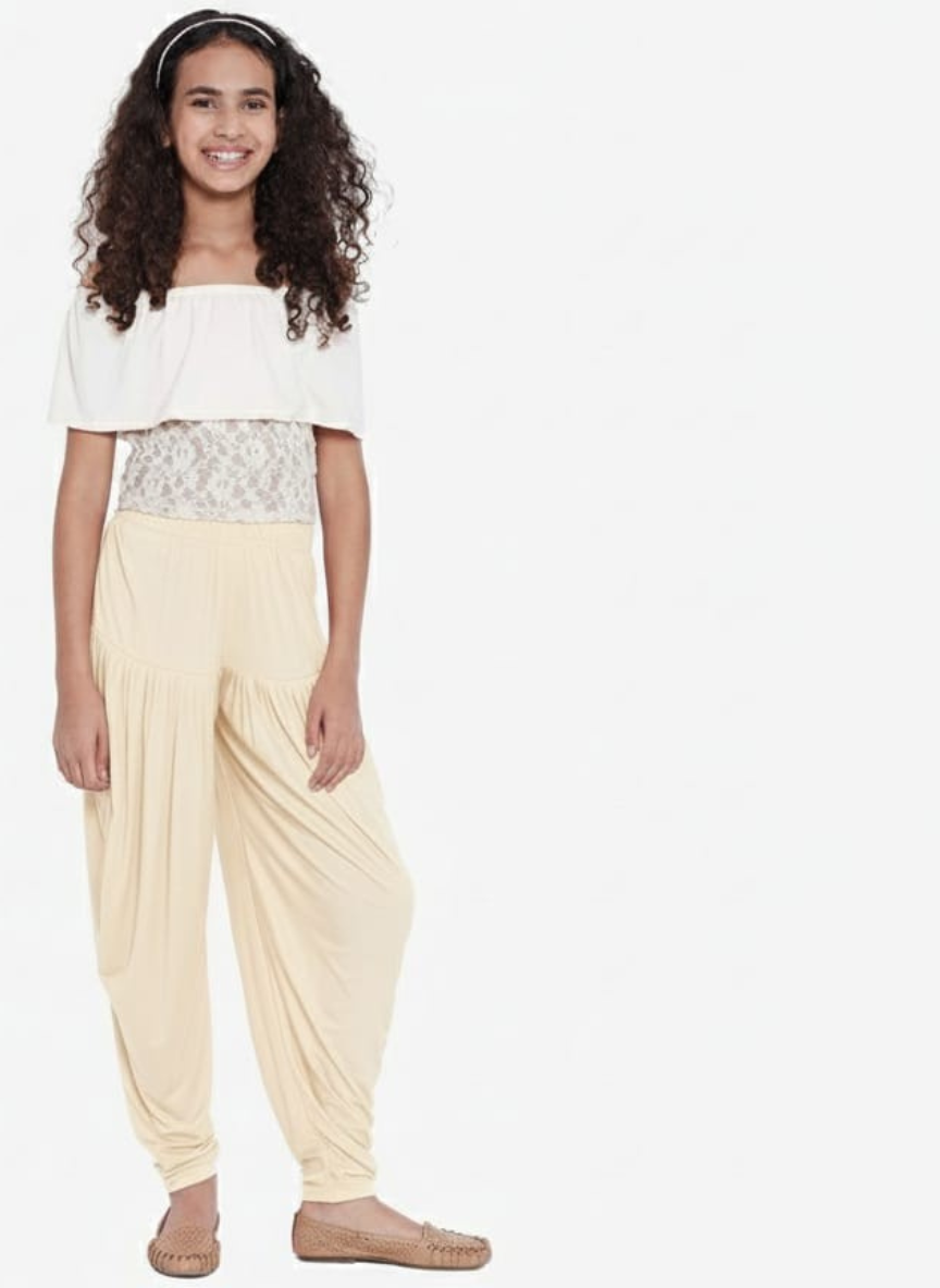 Cream Viscose Dhoti Pants