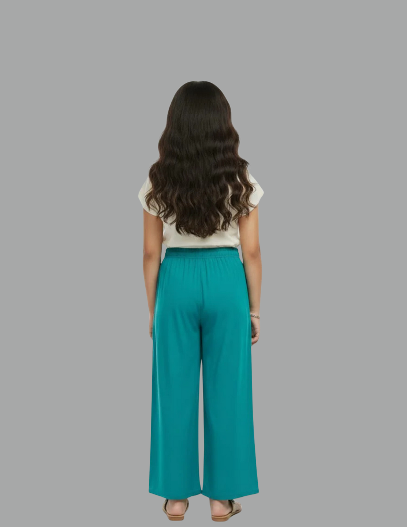 Kids Turquoise Rayon Palazzo