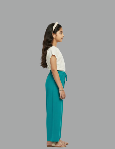 Kids Turquoise Rayon Palazzo
