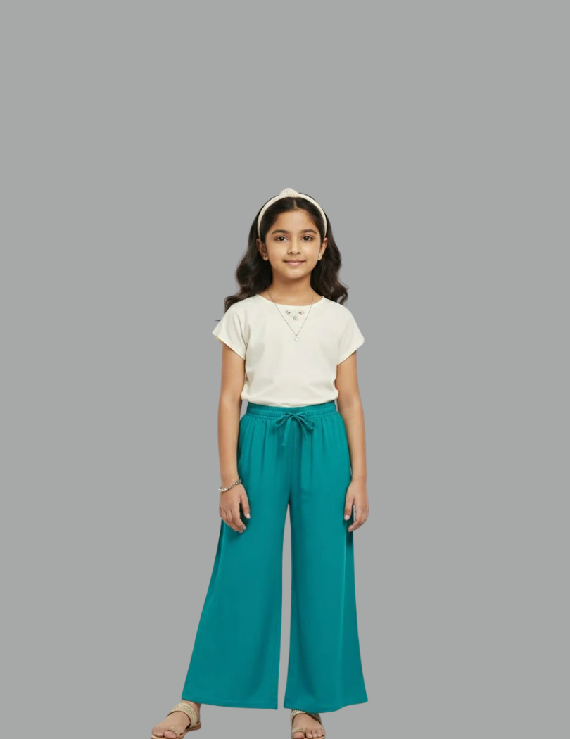 Kids Turquoise Rayon Palazzo