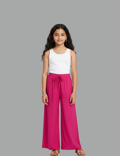 Kids Pink Rayon Palazzo