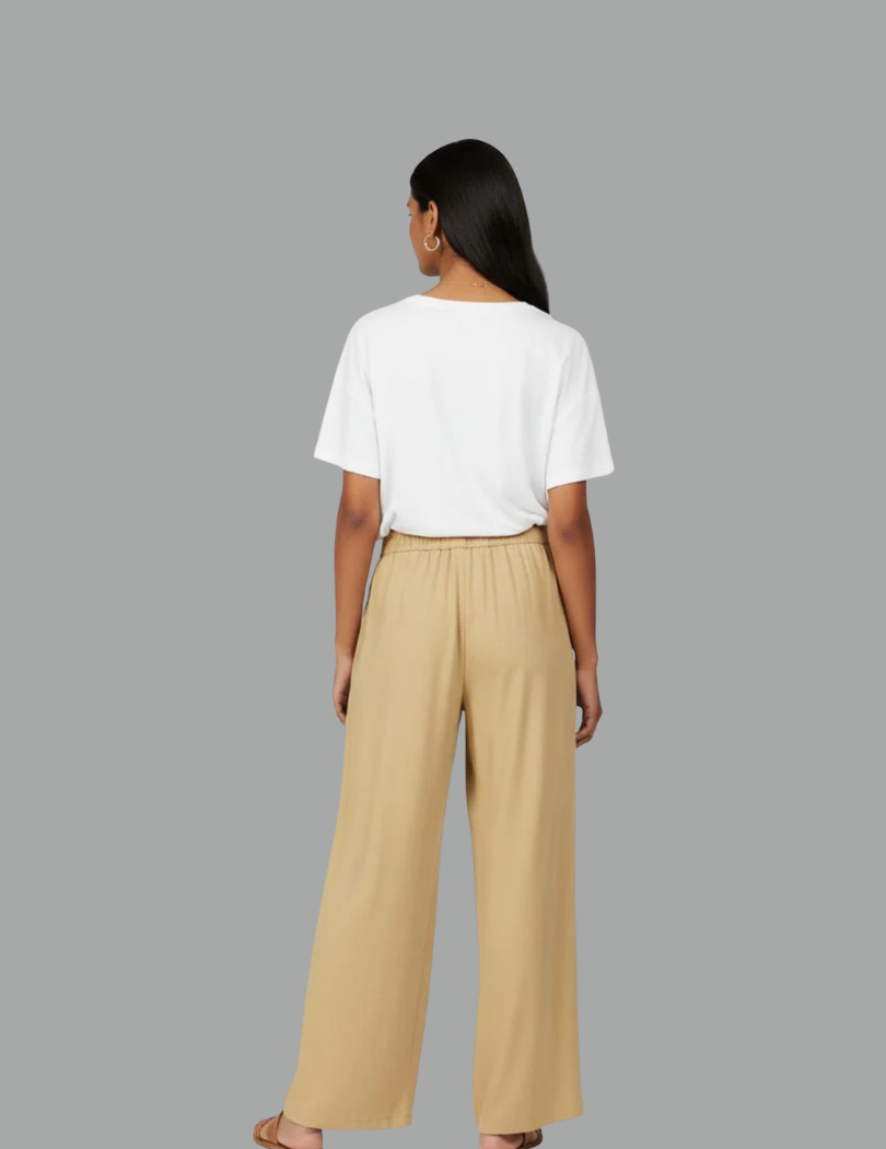 Kids Beige Rayon Palazzo