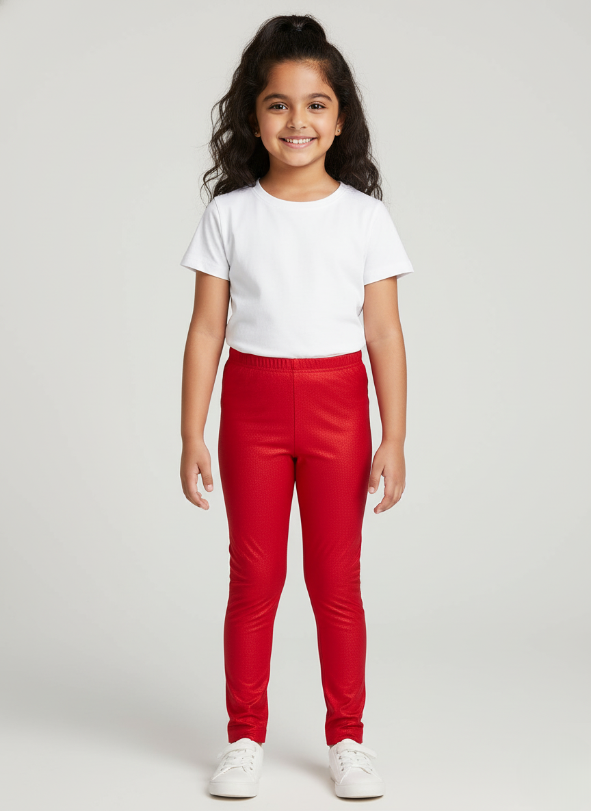 Red Metallic Leggings