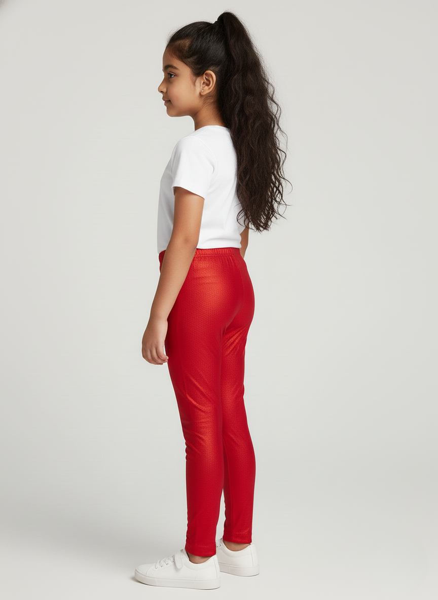 Red Metallic Leggings
