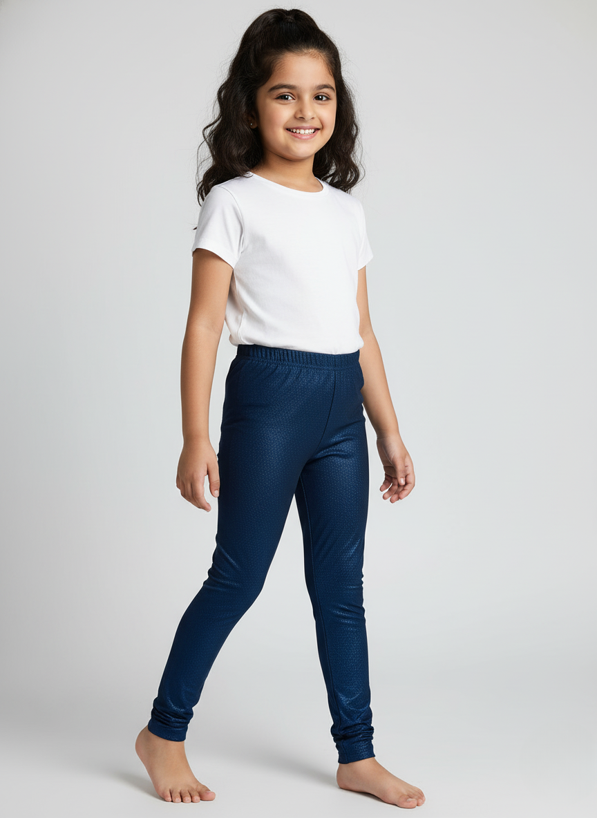 Blue Metallic Leggings