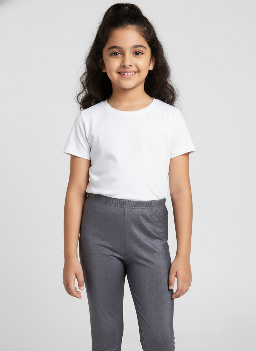 Grey Metallic Leggings