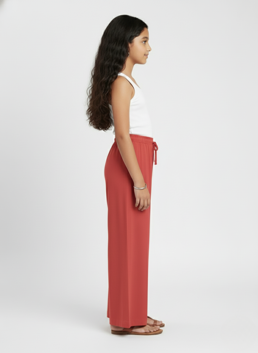 Kids Peach Rayon Palazzo