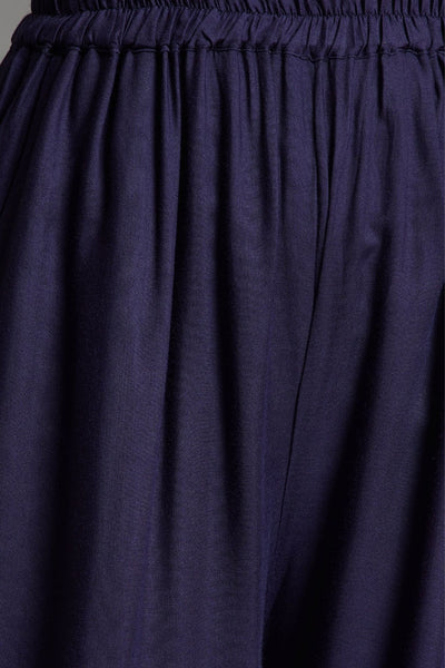 Navy Blue Embroidery Palazzo