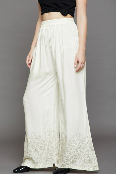 Off White Embroidery Palazzo
