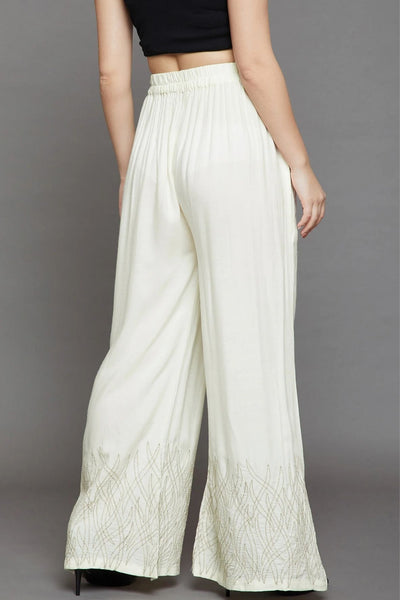 Off White Embroidery Palazzo