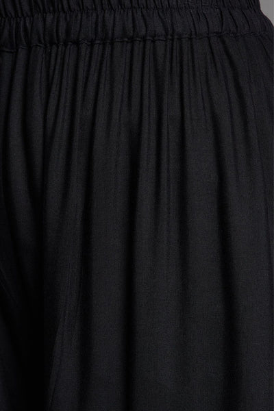 Jet Black Embroidery Palazzo