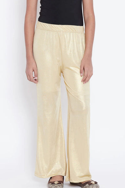 Kids Light Gold Shimmer Palazzo