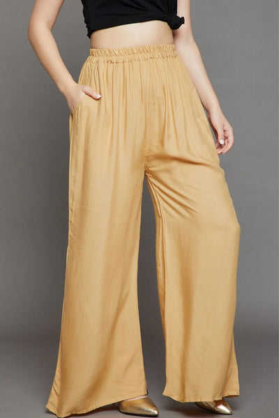 Black Plain Rayon Palazzo