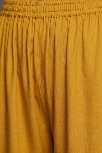 Mustard Plain Rayon Palazzo
