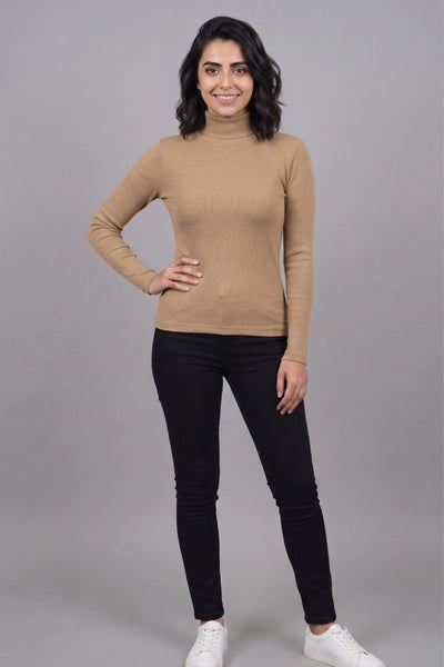 Blue Hi-Neck Crop Top for Women