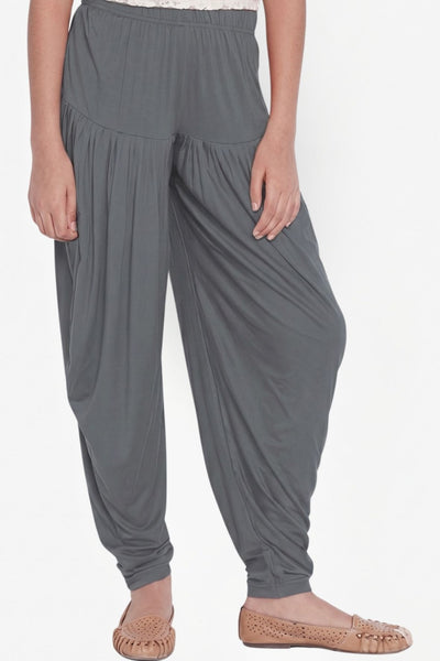 Grey Viscose Dhoti Pants