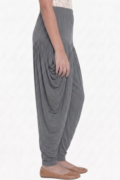 Grey Viscose Dhoti Pants