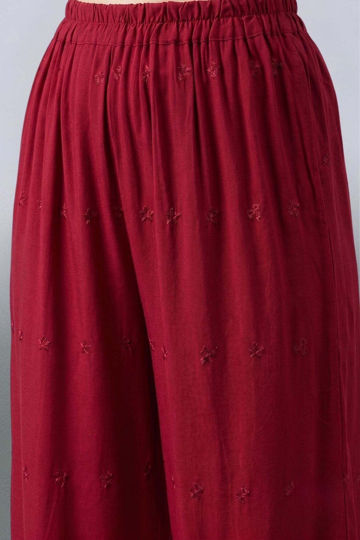 Maroon Chikankari Palazzo