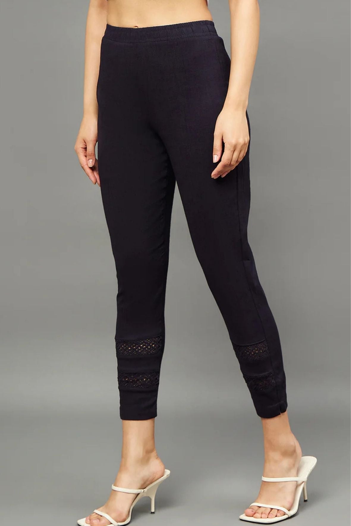 Navy Blue Double Lace Pants
