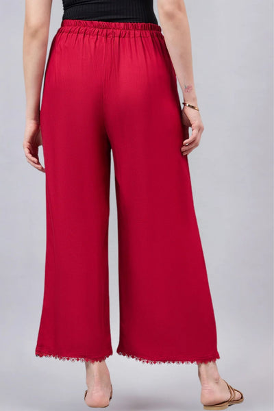 Maroon Lace Palazzos
