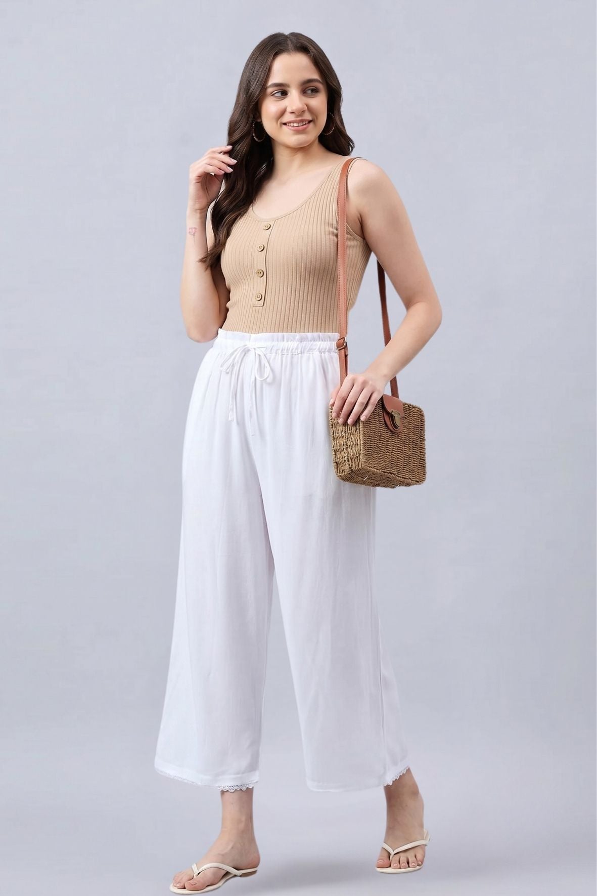 White Lace Palazzos