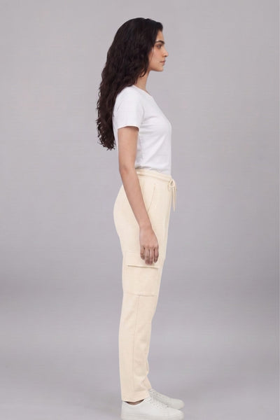 Women’s Cream Cargo Pants