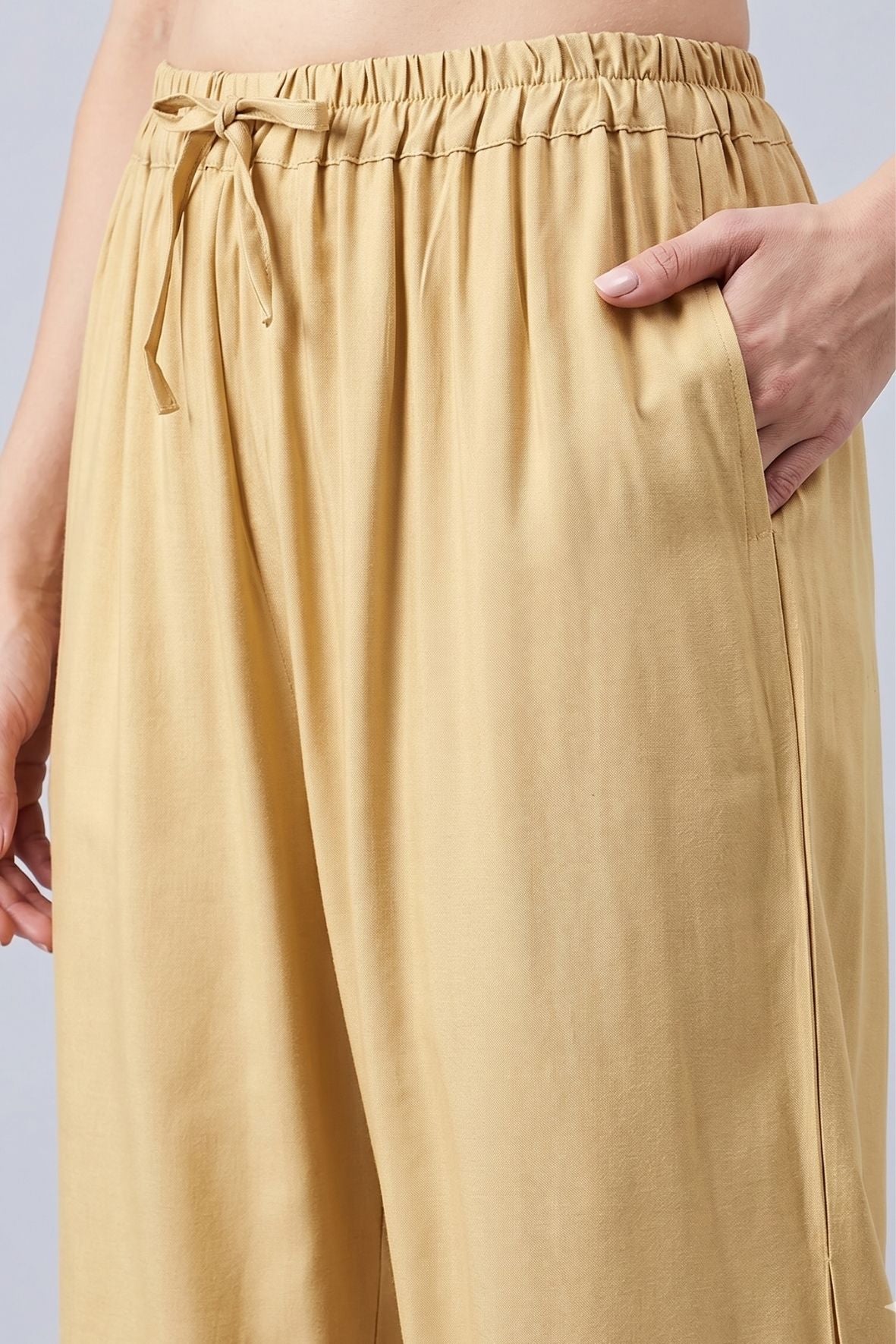 Beige Embellished Palazzo