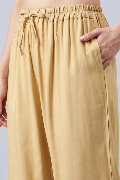 Beige Embellished Palazzo