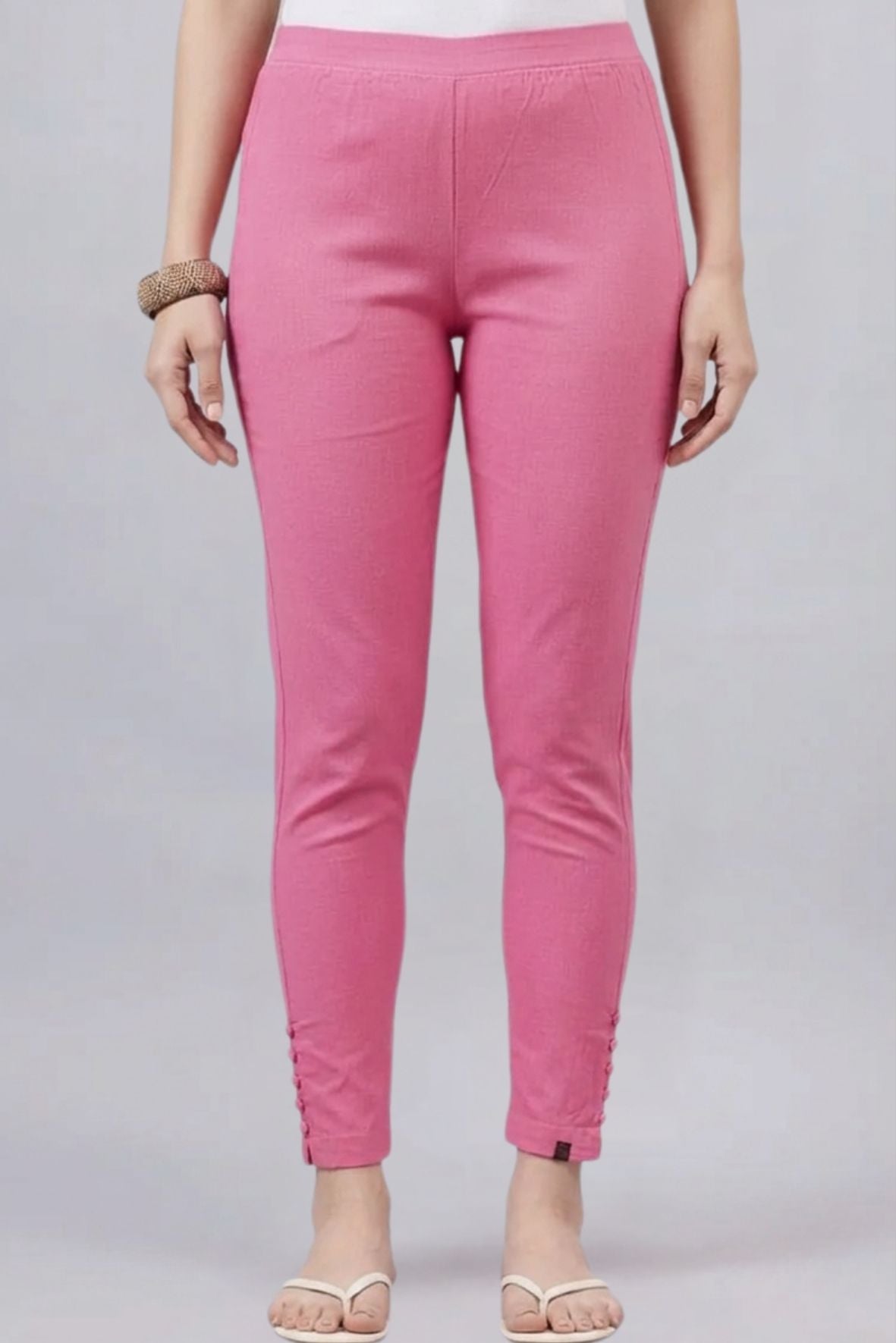 Peach Regular Fit Potli Pants