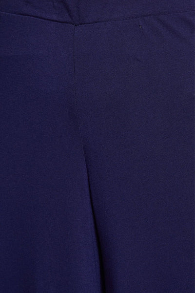 Navy Blue Plain Viscose Palazzo