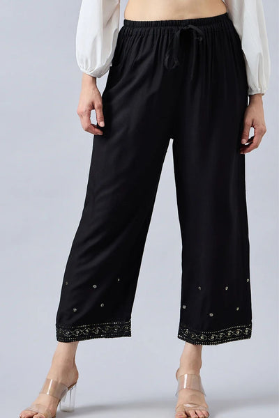 Black Embellished Palazzo