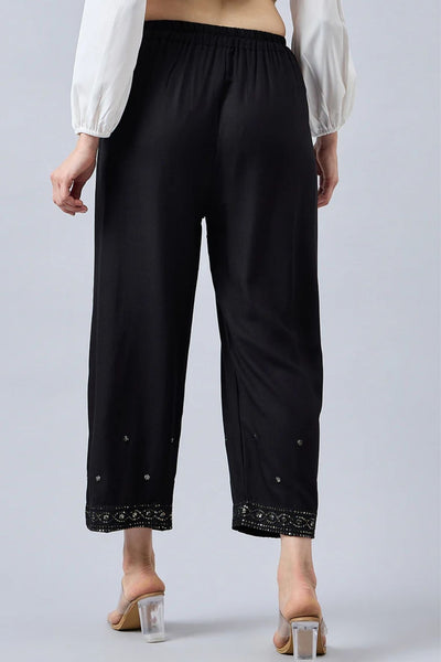 Black Embellished Palazzo