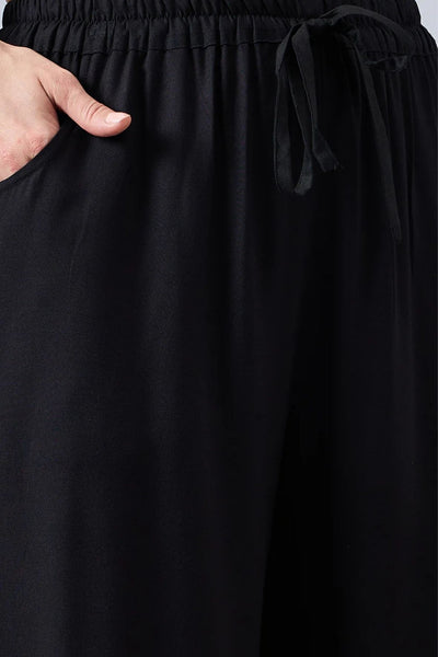 Black Embellished Palazzo