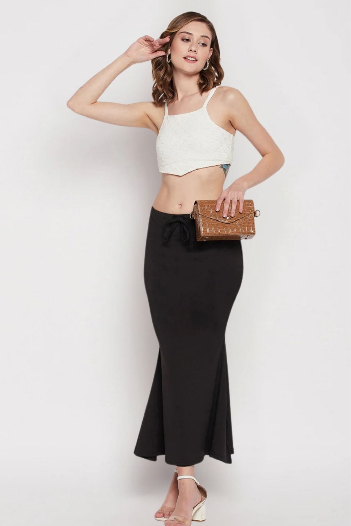 Black Petticoat Saree Shapewear Inskirt
