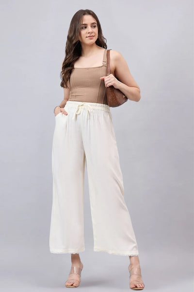 Off-White Lace Palazzos