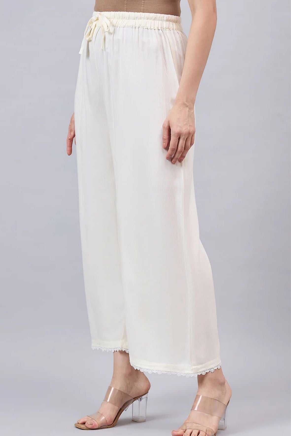 Off-White Lace Palazzos