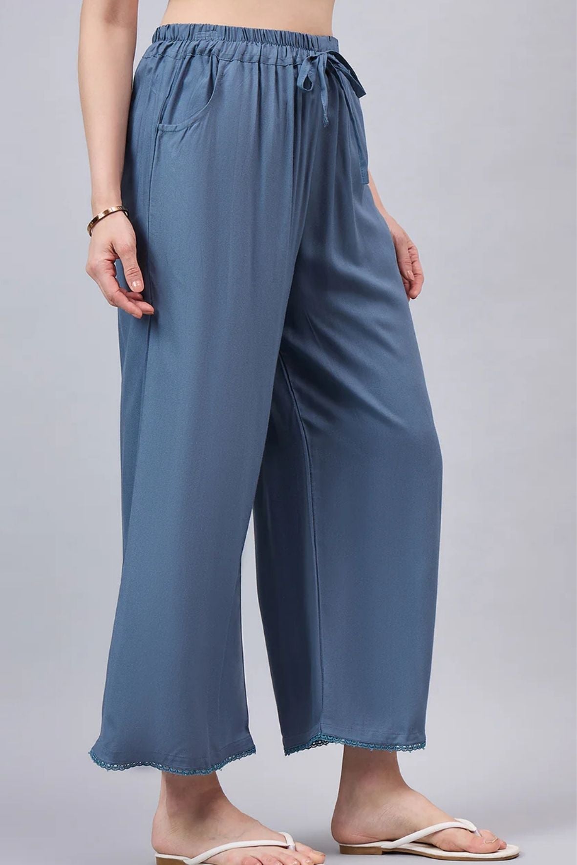 Light Grey Lace Palazzos