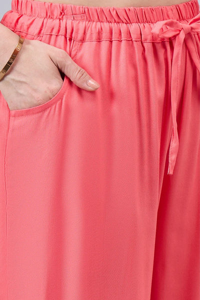 Peach Lace Palazzos