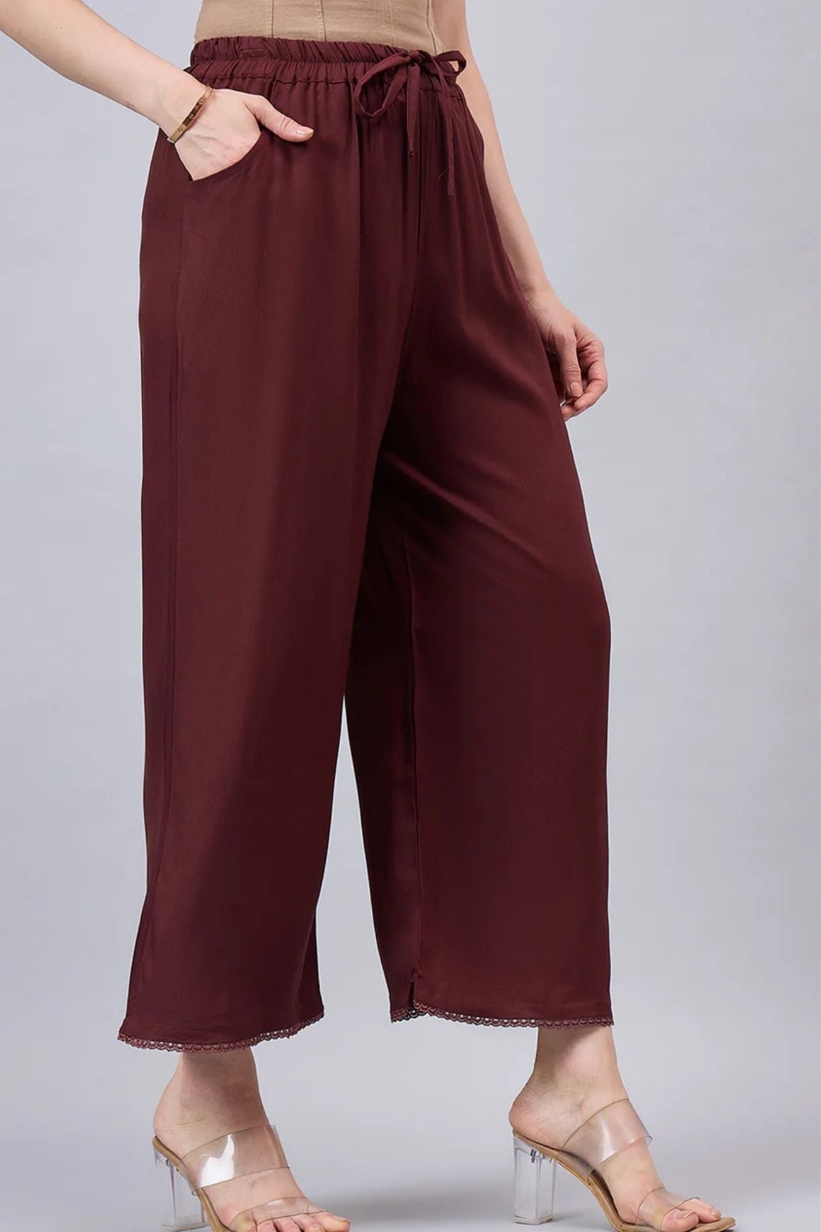 Brown Lace Palazzos