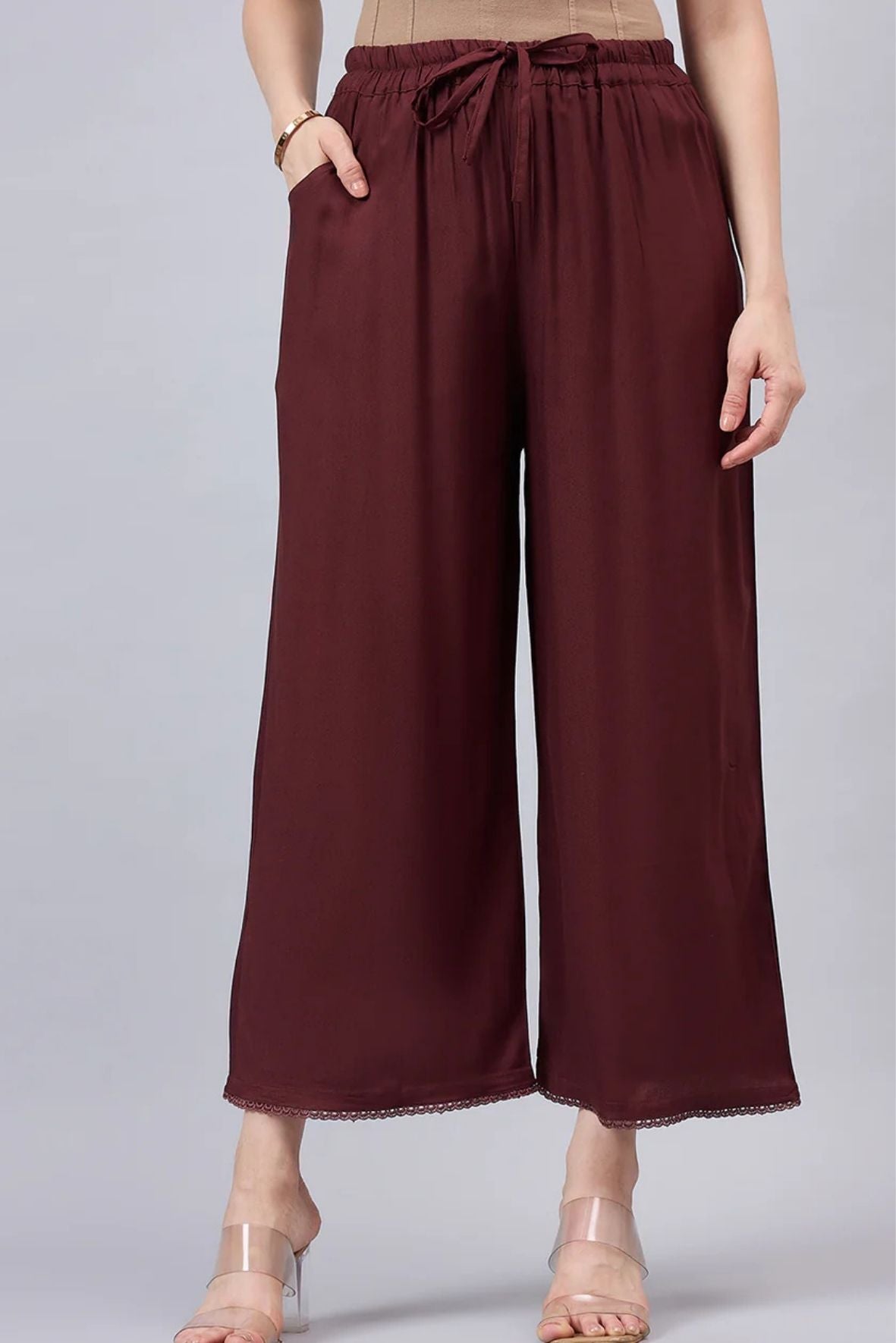 Brown Lace Palazzos