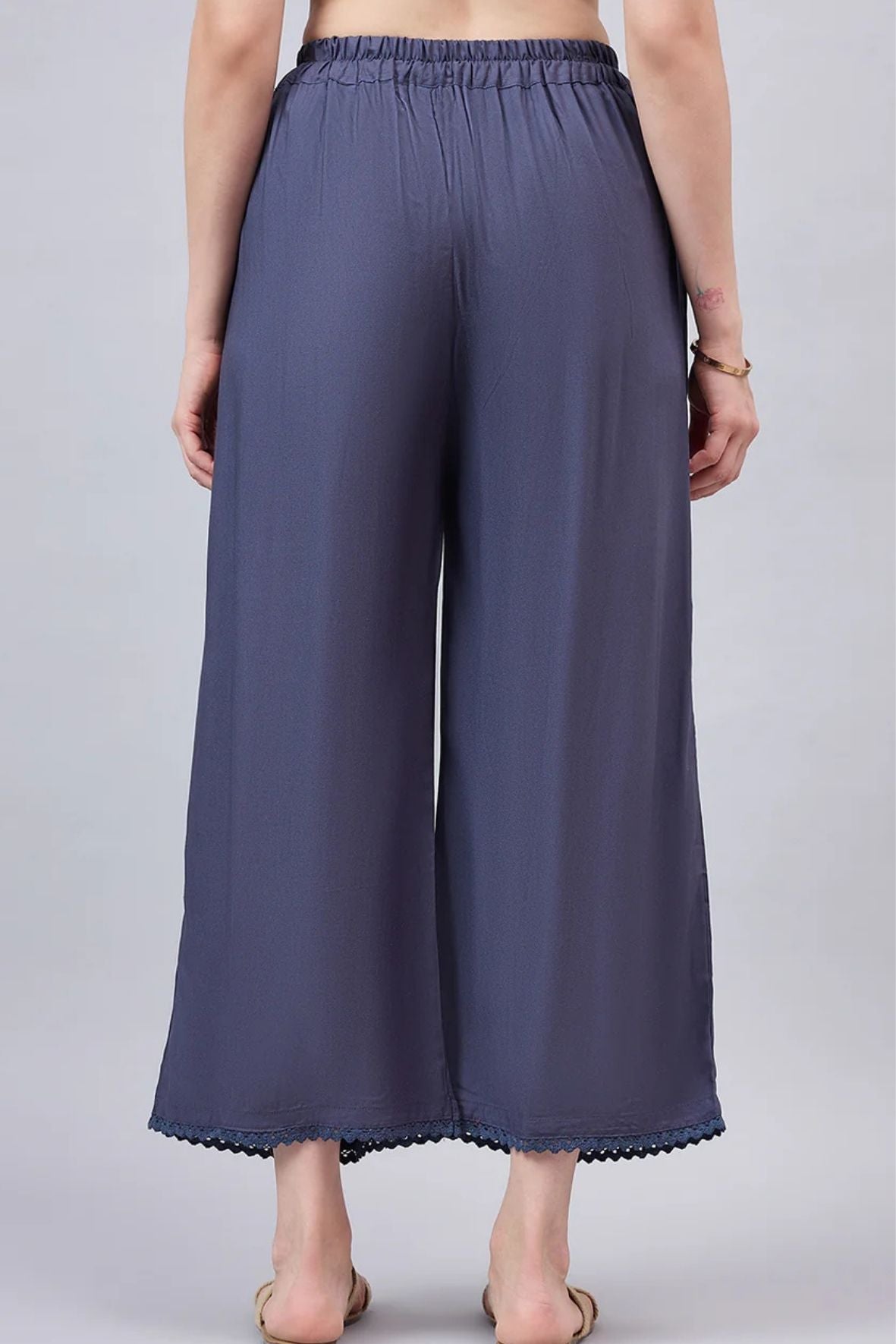 Dark Grey Lace Palazzos
