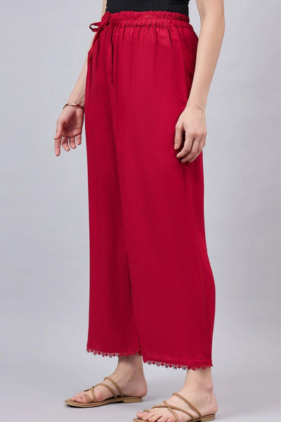 Maroon Lace Palazzos