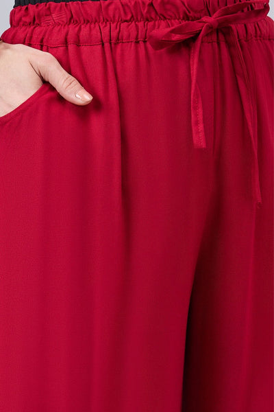 Maroon Lace Palazzos