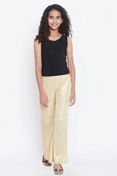 Kids Light Gold Shimmer Palazzo