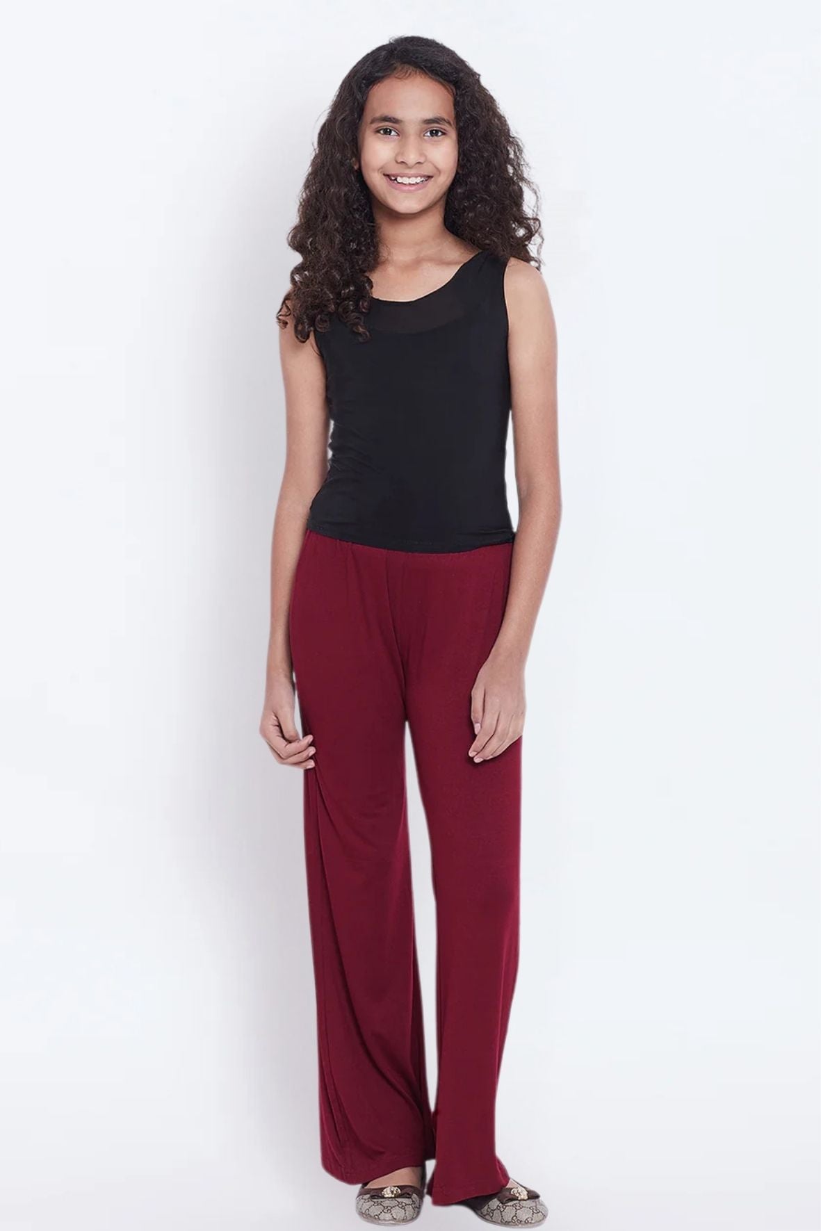 Maroon Viscose Palazzo