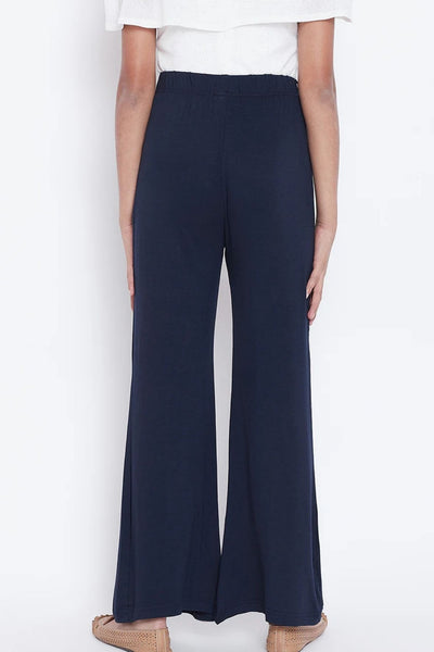 Navy Blue Viscose Palazzo