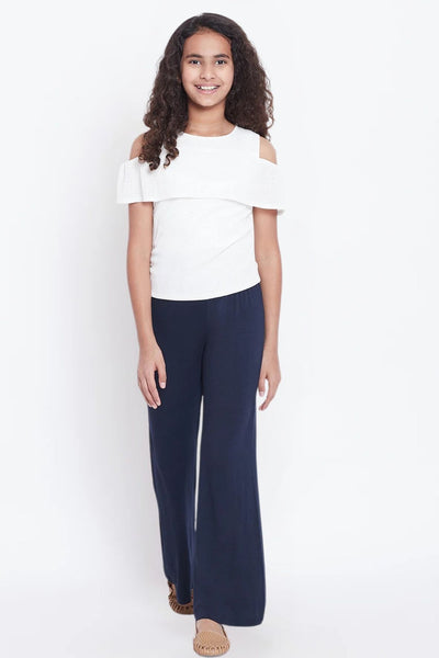 Navy Blue Viscose Palazzo