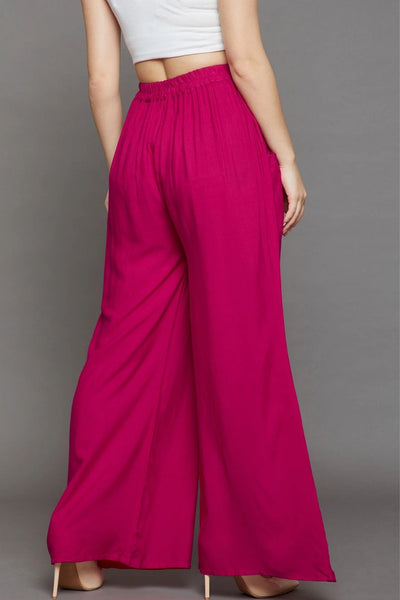 Rani Pink Plain Rayon Palazzo